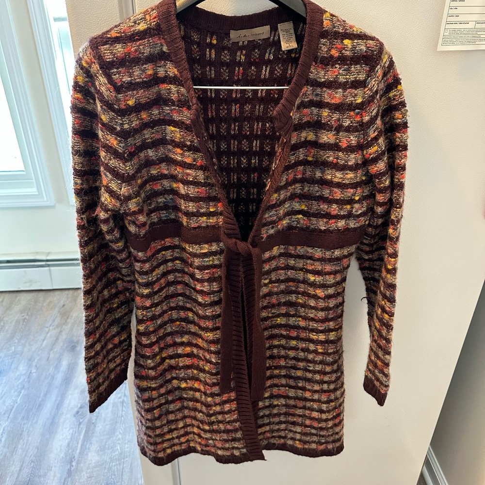 IE Relaxed Tie Front Babydoll Open Cardigan